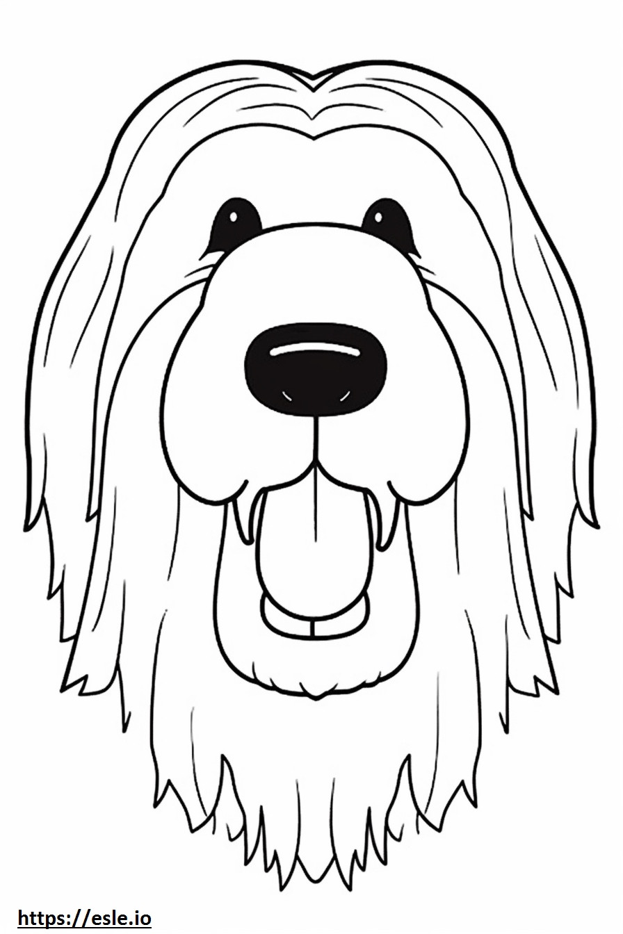 Bearded Collie smile emoji coloring page
