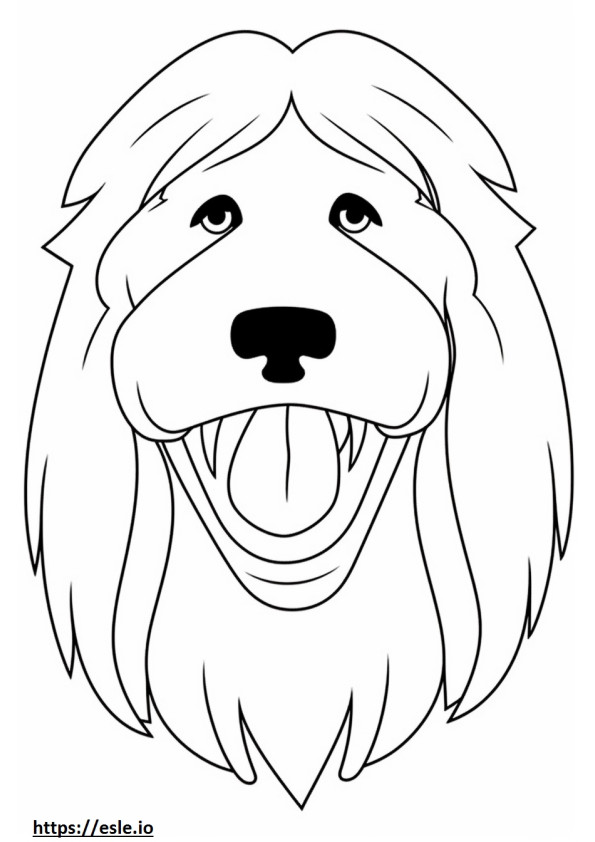 Bearded Collie mosoly emoji szinező