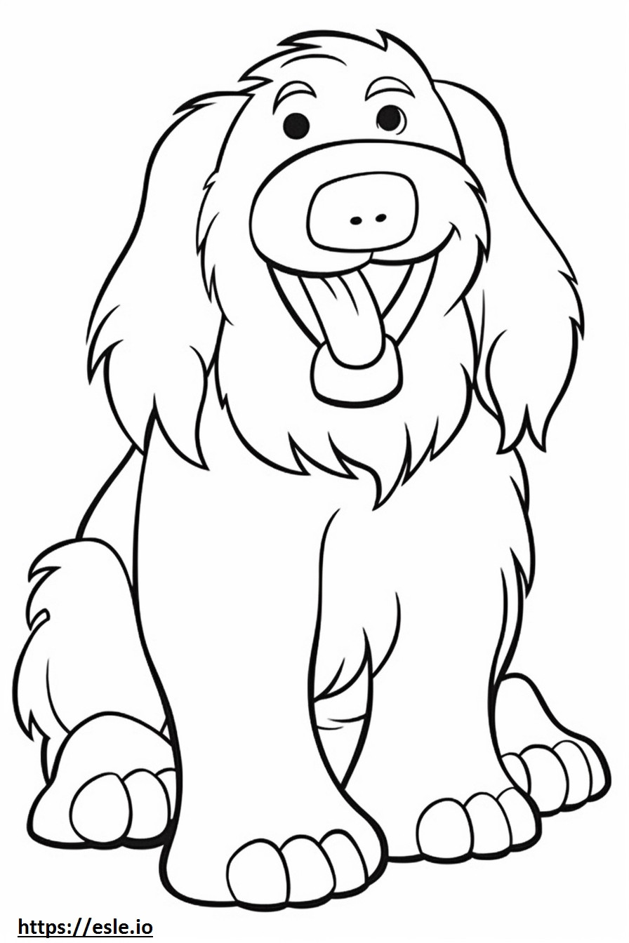 Bearded Collie happy coloring page