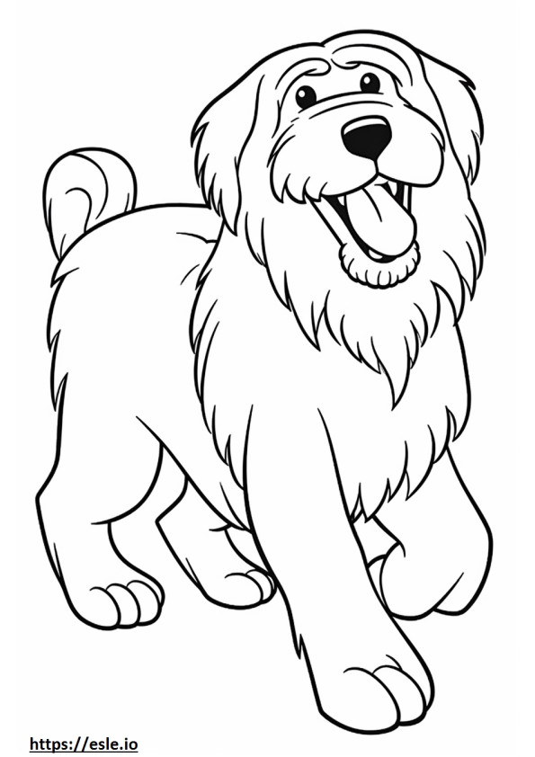 Bearded Collie Playing coloring page
