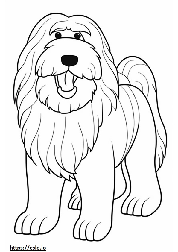 Bearded Collie Playing coloring page