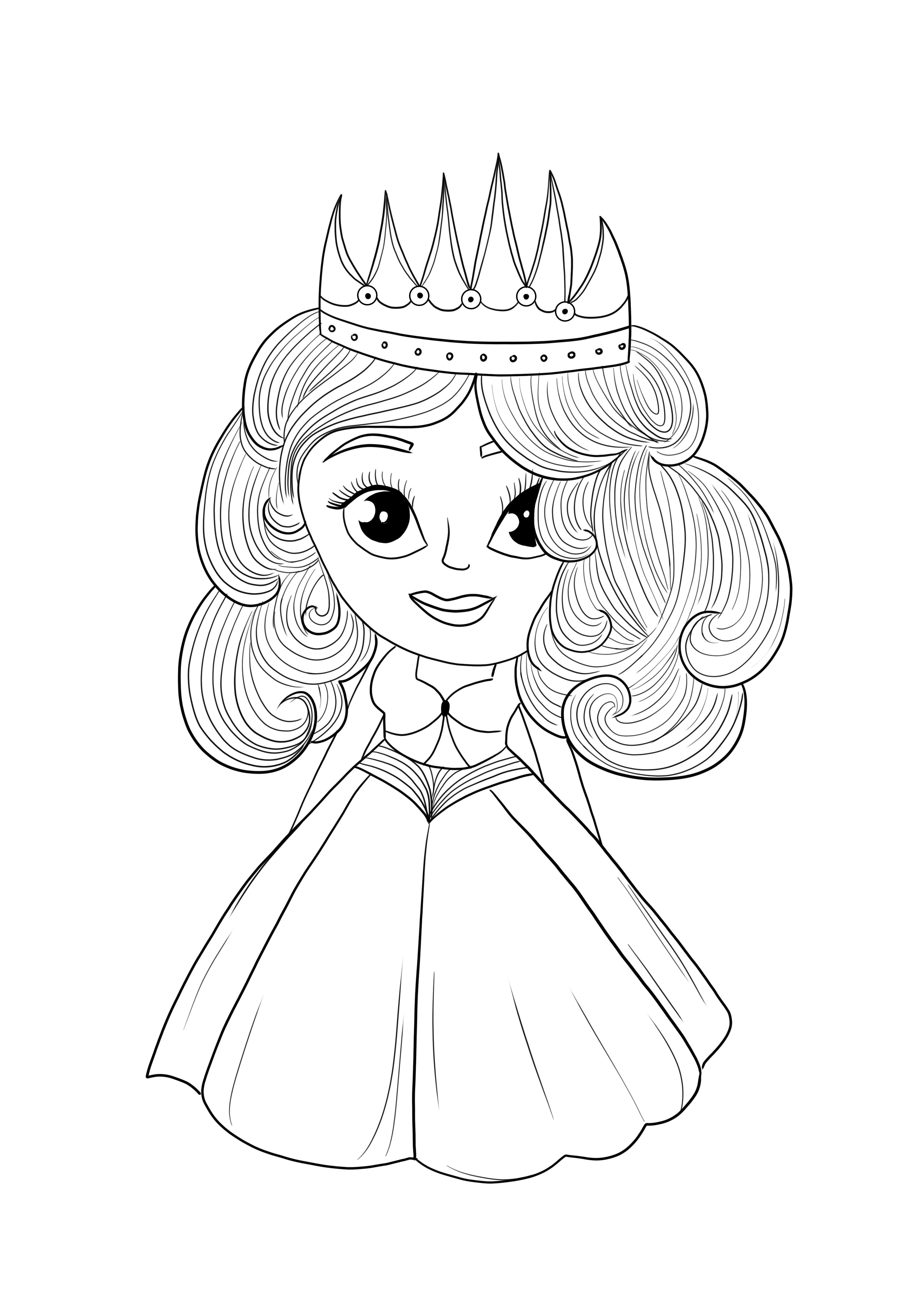 Belle princesse - coloriage et téléchargement gratuits d'images