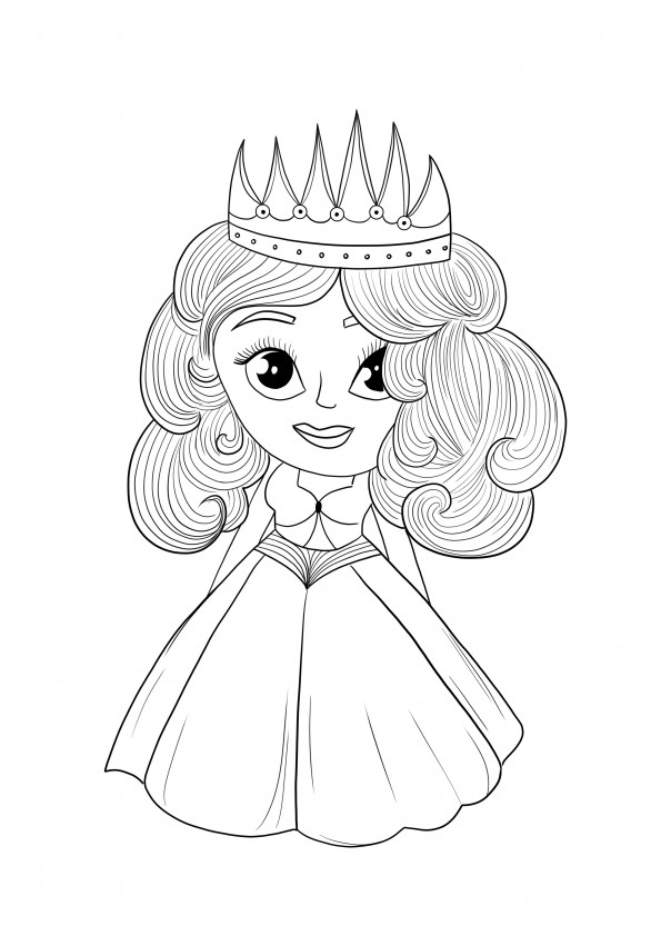 Belle princesse - coloriage et téléchargement gratuits d'images