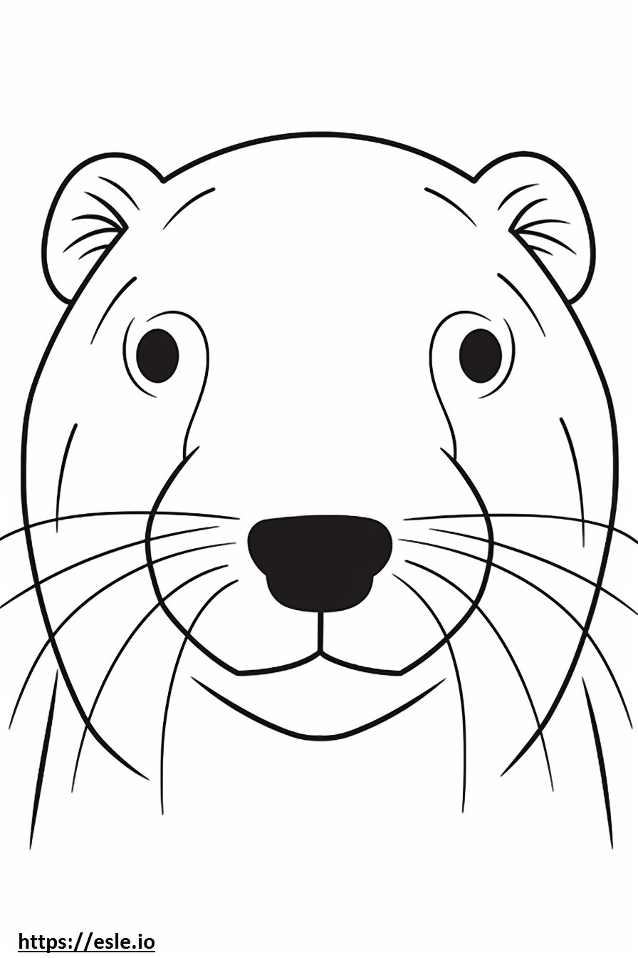 Beaver face coloring page