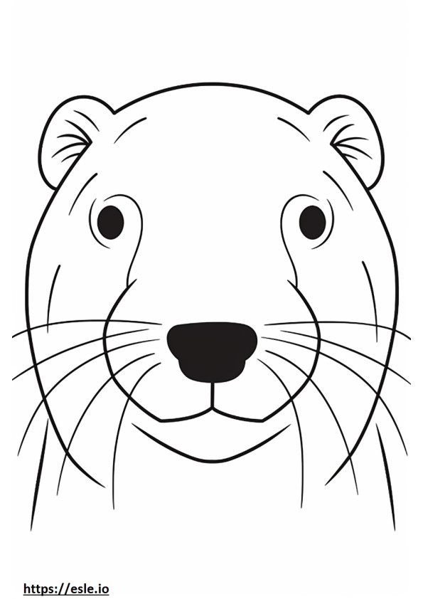Beaver face coloring page