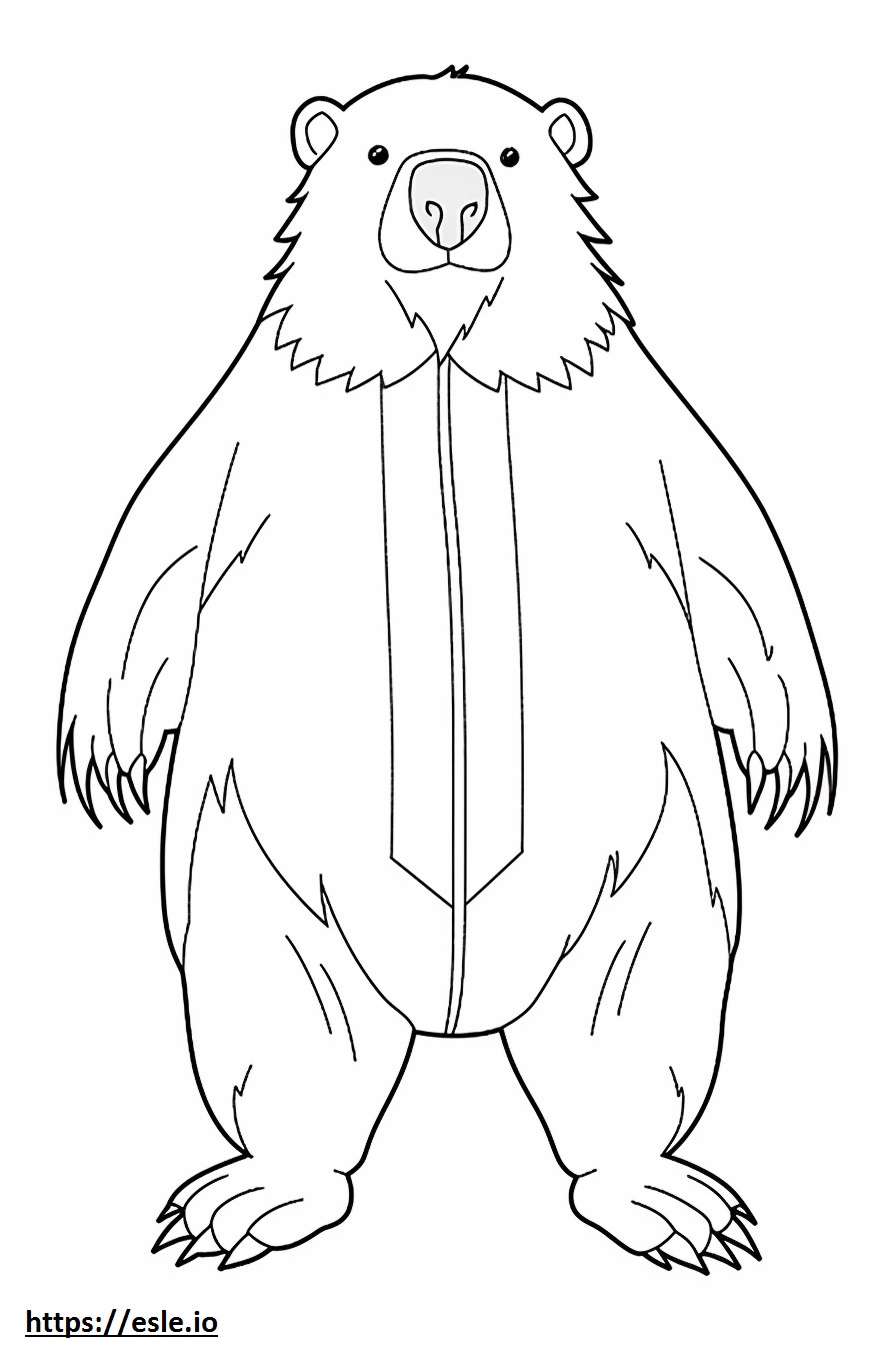 Beaver full body coloring page