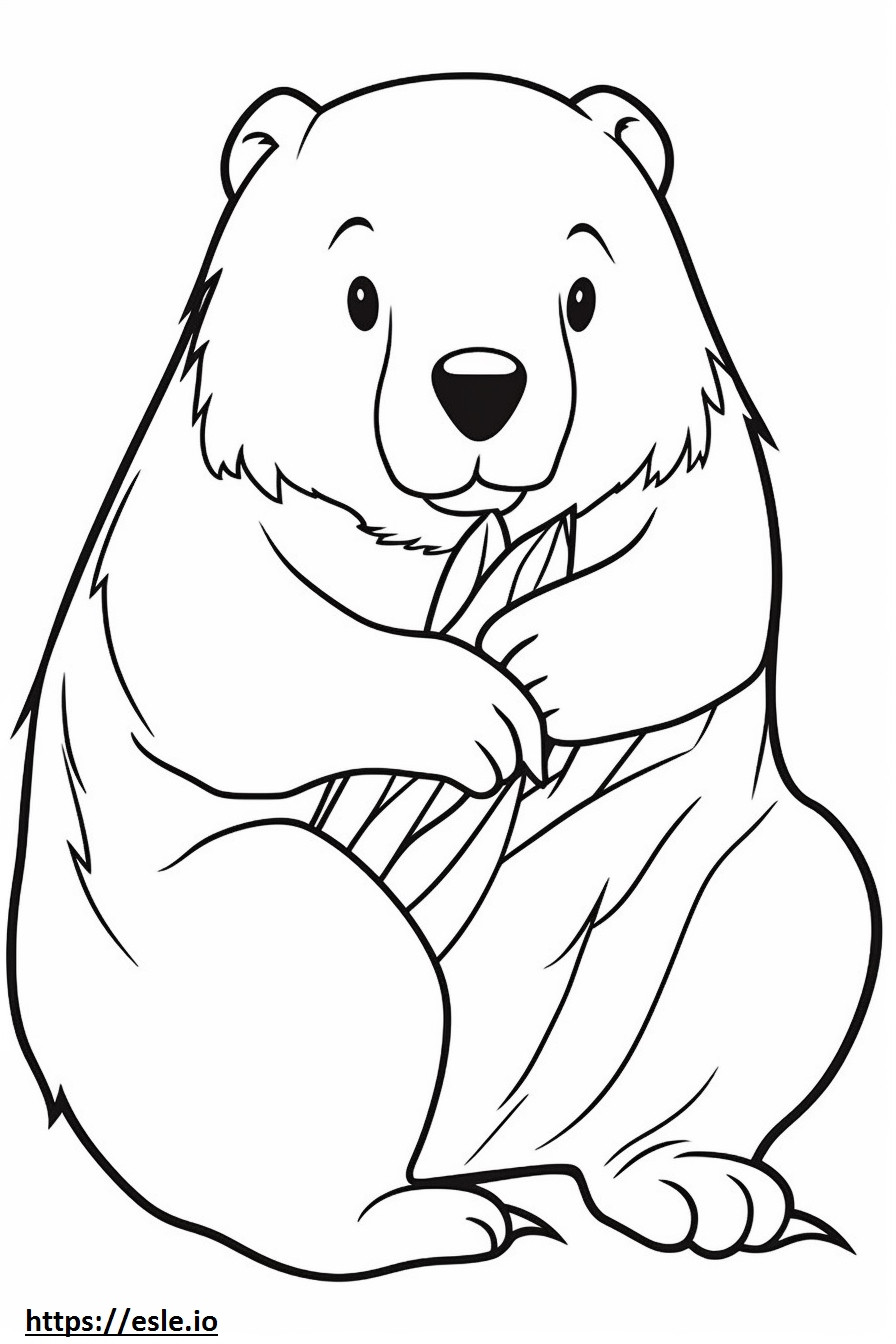 Beaver baby coloring page