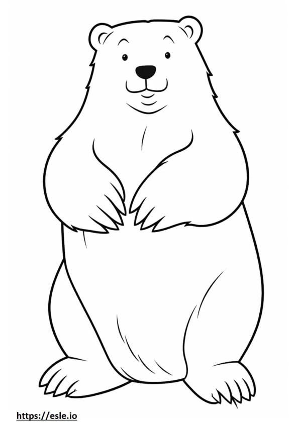 Beaver full body coloring page