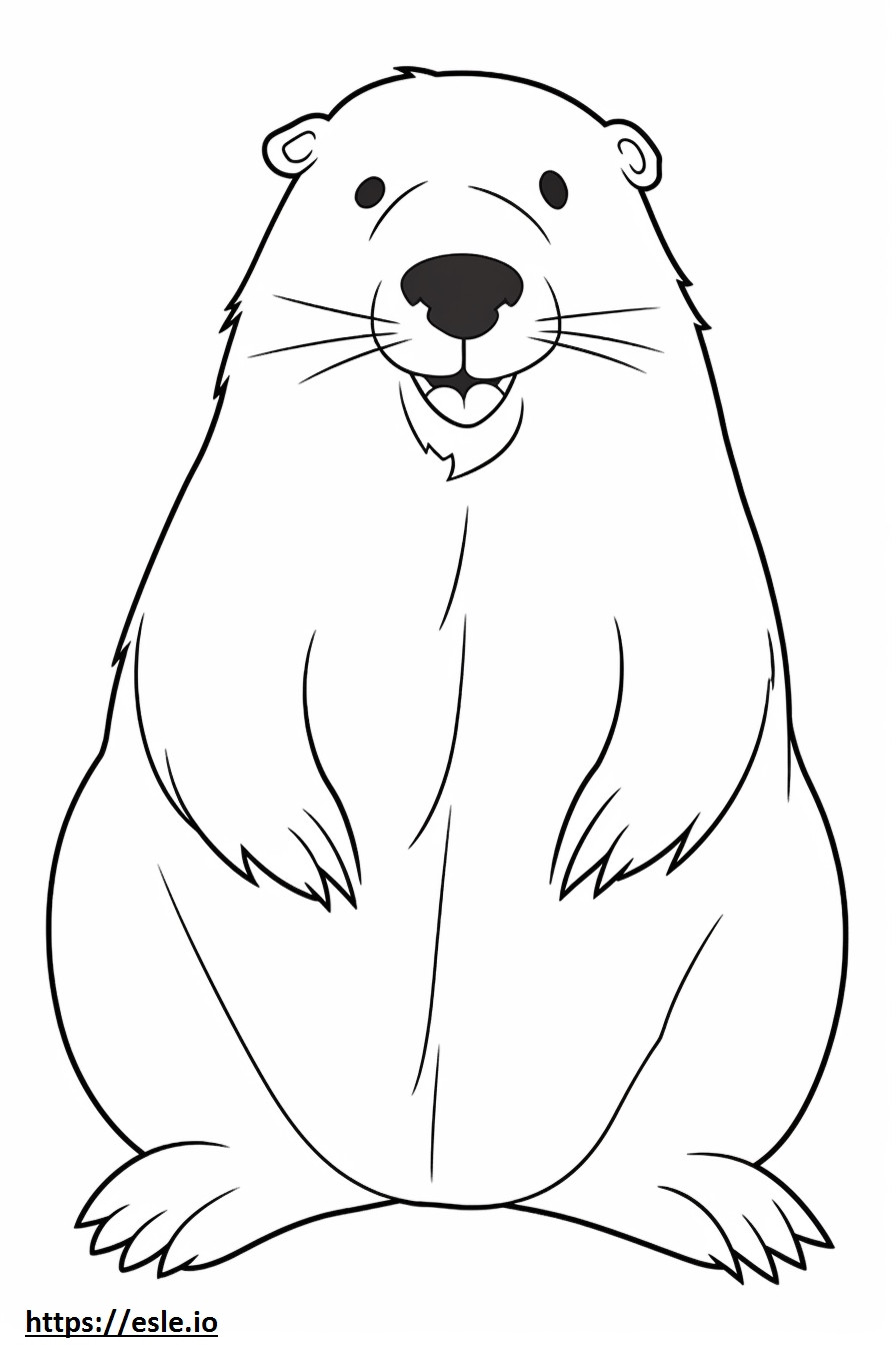 Beaver smile emoji coloring page