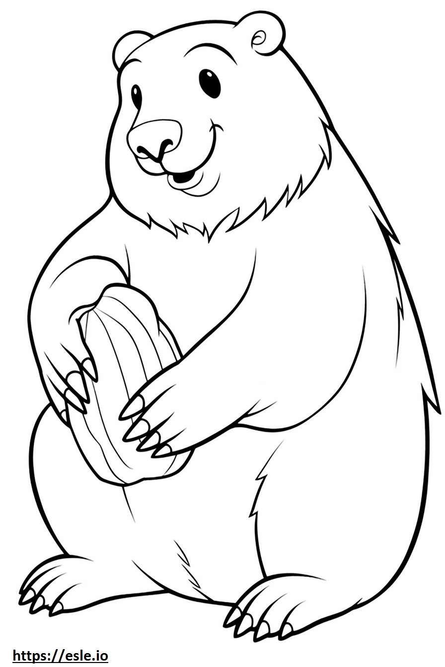 Beaver cartoon coloring page