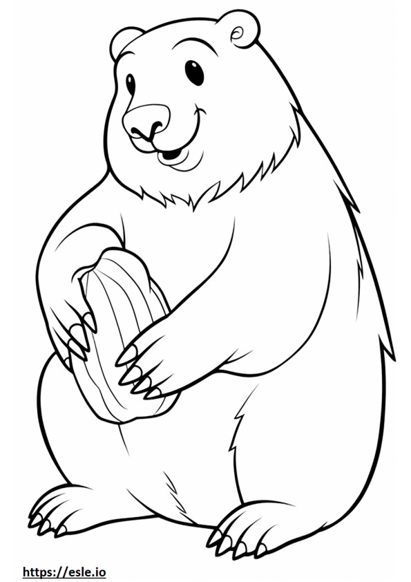 Beaver cartoon coloring page