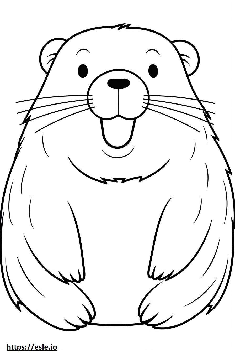 Beaver smile emoji coloring page