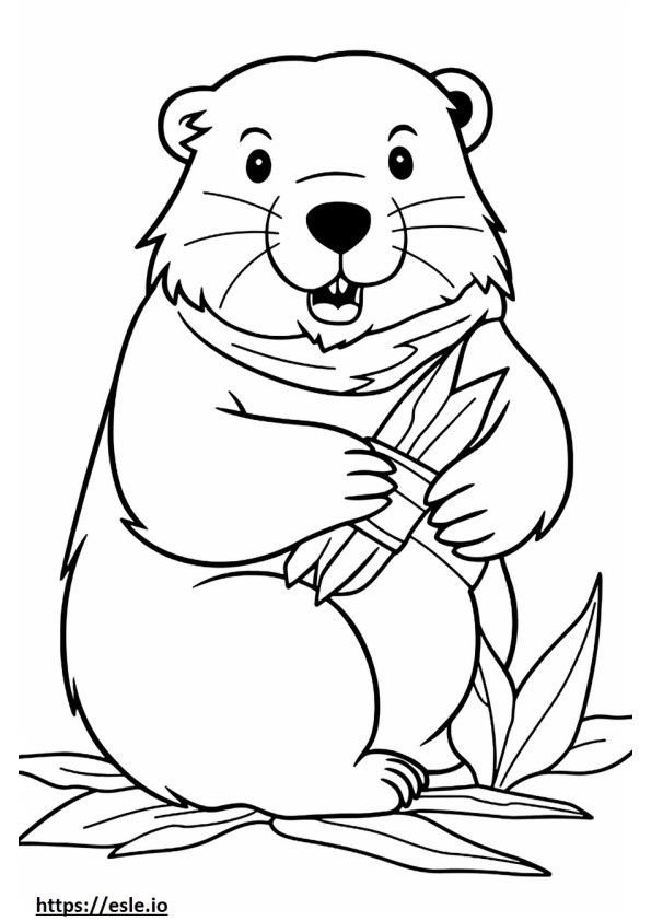 Beaver Playing coloring page