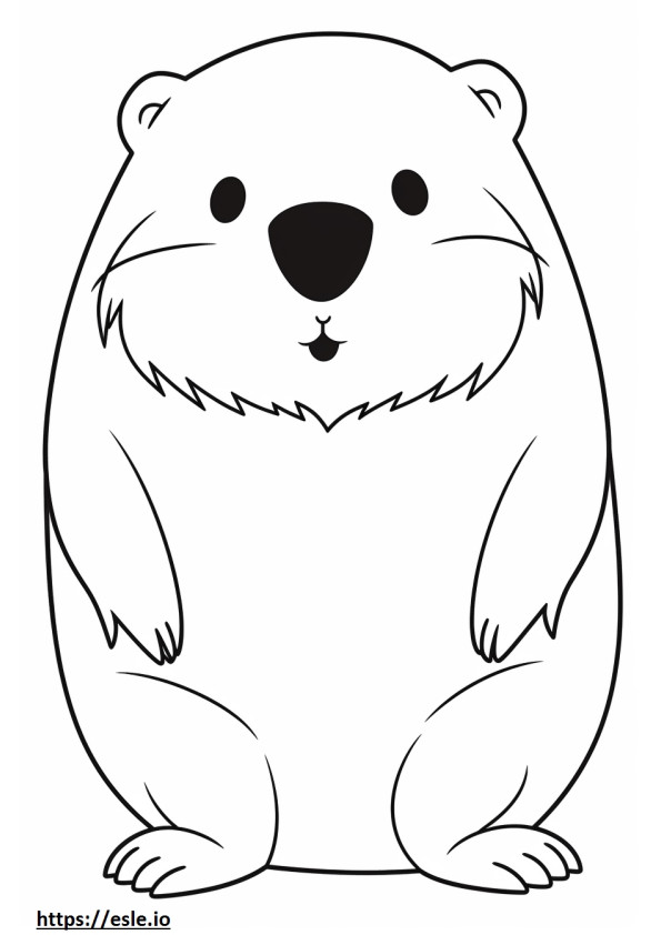 Beaver Kawaii coloring page