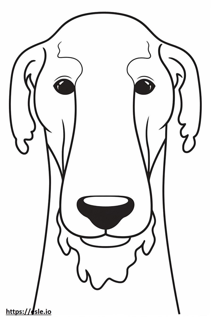 Fața de Bedlington Terrier de colorat