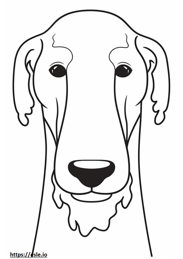 Fața de Bedlington Terrier de colorat
