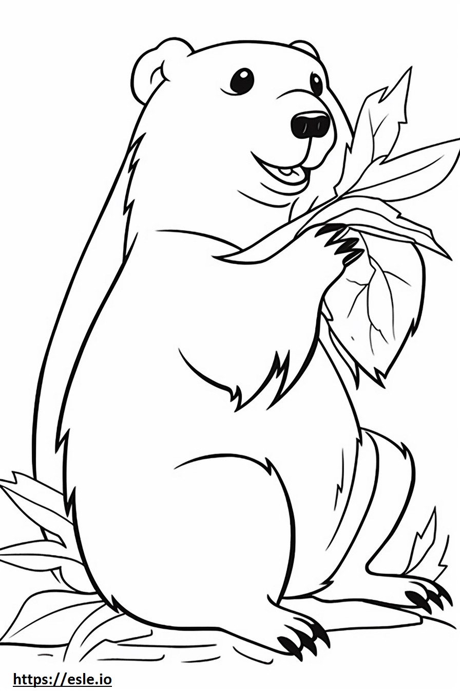 Beaver Friendly coloring page