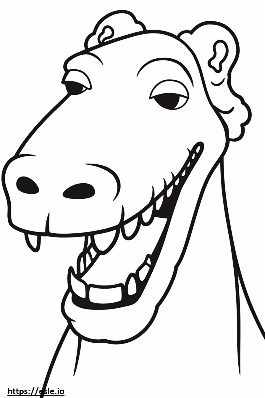 Coloriage Emoji souriant du Bedlington Terrier à imprimer