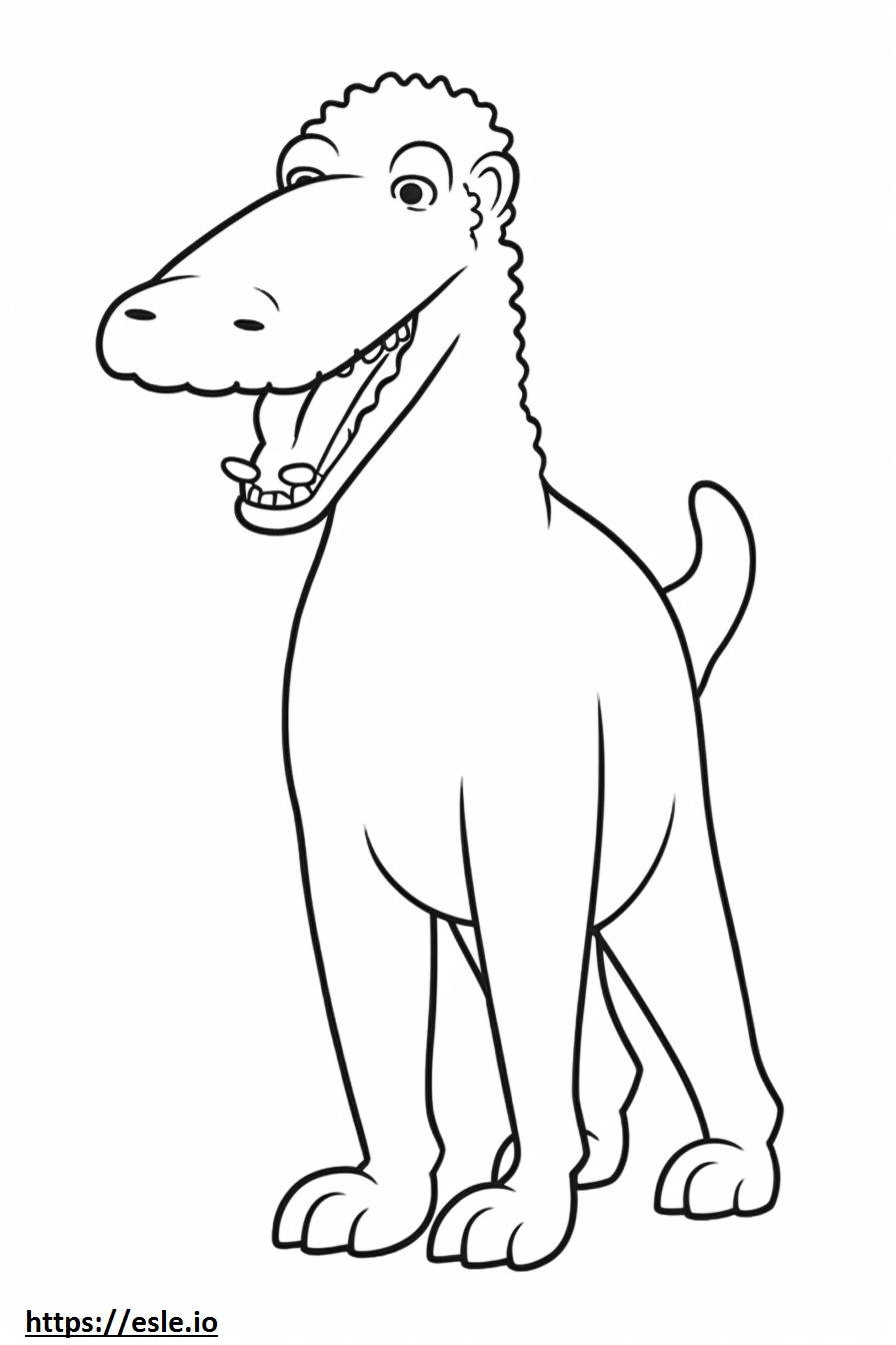 Emoji senyum Bedlington Terrier gambar mewarnai
