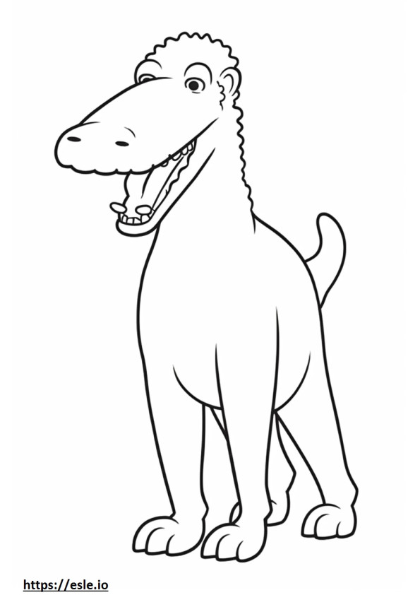 Coloriage Emoji souriant du Bedlington Terrier à imprimer