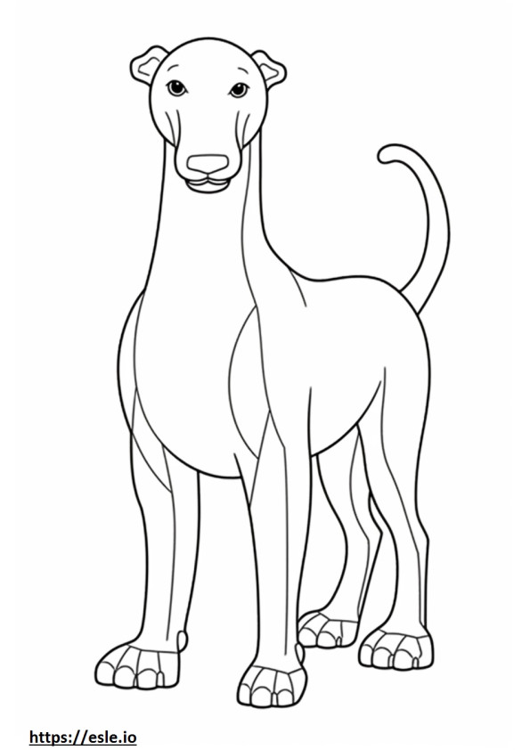 Coloriage Caricature de Bedlington Terrier à imprimer