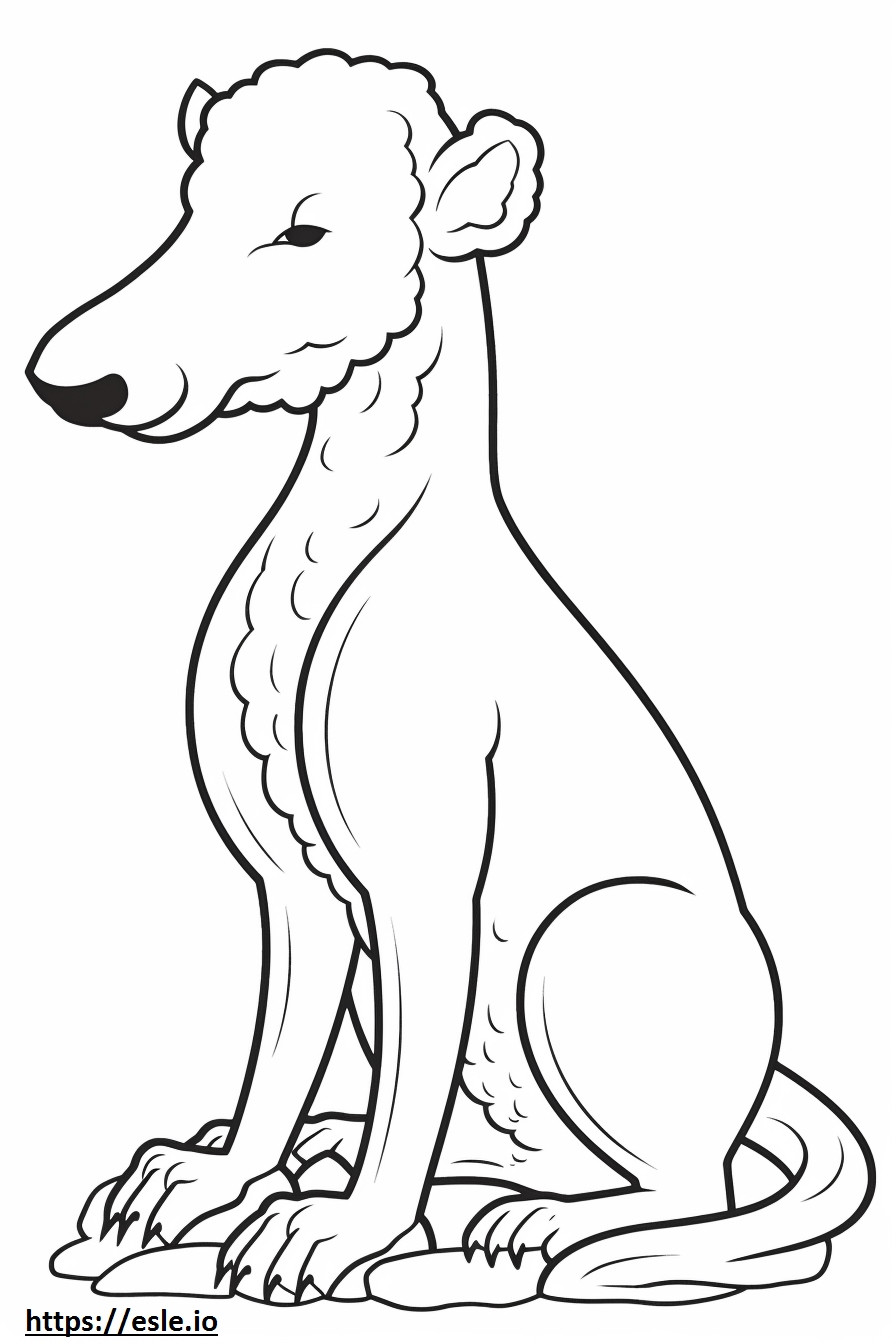 Bedlington Terrier-Cartoon ausmalbild