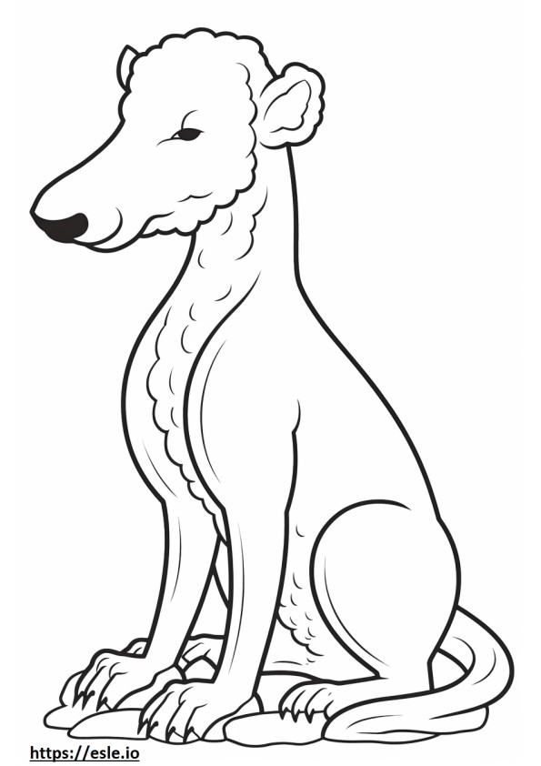 Bedlington Terrier-Cartoon ausmalbild