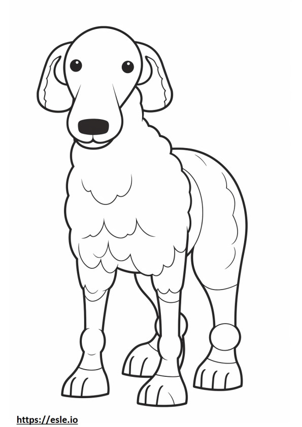 Coloriage Bedlington Terrier Kawaii à imprimer