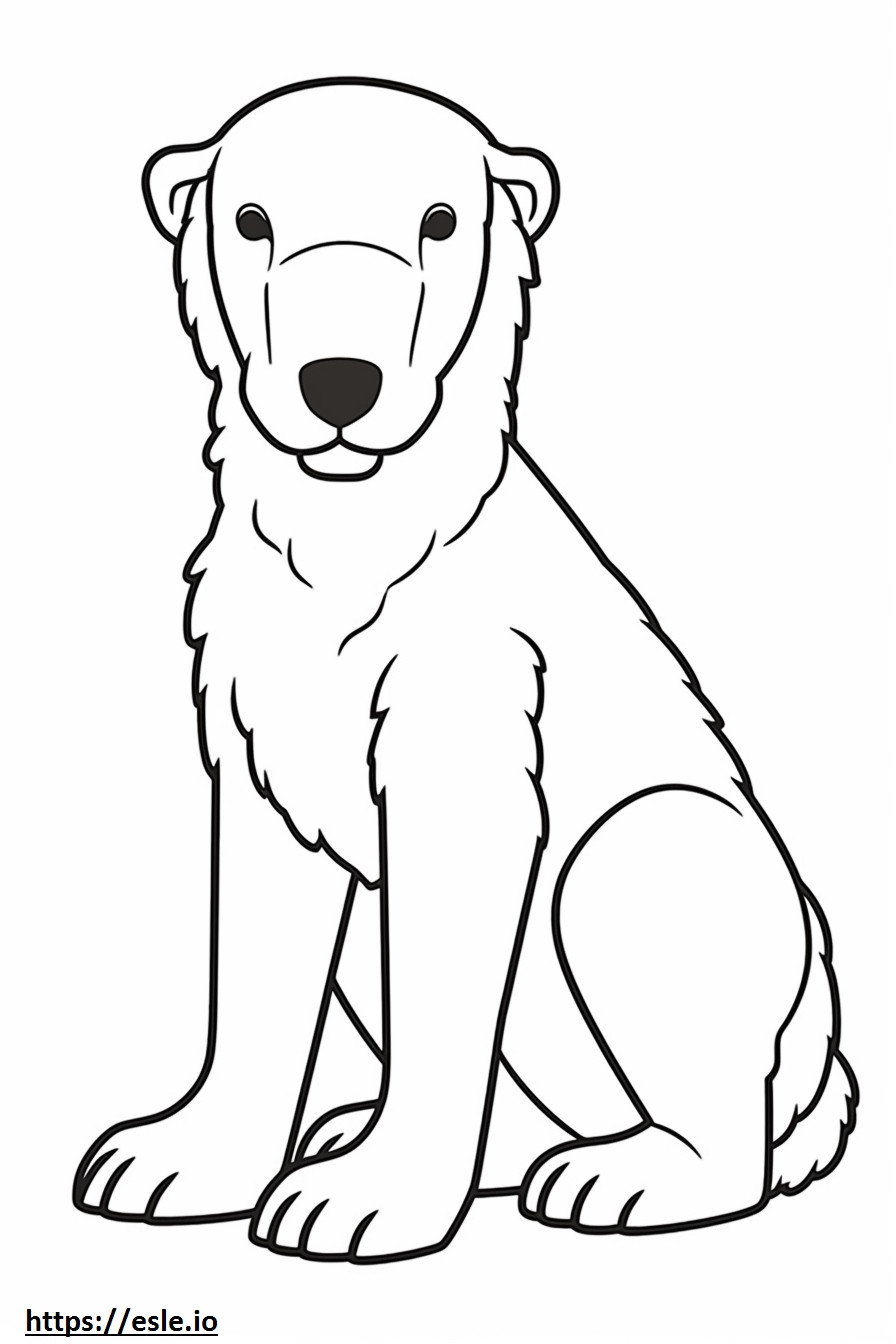 Coloriage Bedlington Terrier Kawaii à imprimer