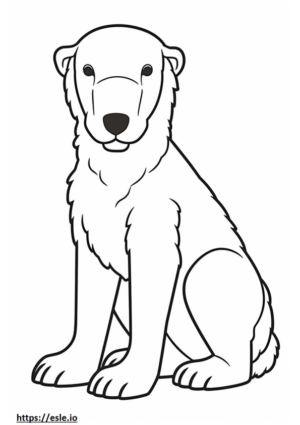 Bedlington Terrier Kawaii para colorear e imprimir