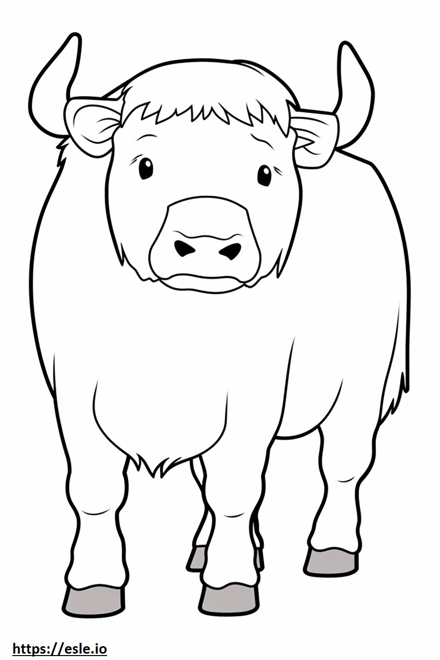 dibujos animados de búfalo para colorear e imprimir