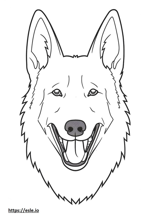 Belgian Shepherd smile emoji coloring page
