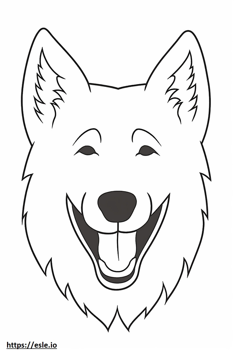 Belgian Shepherd smile emoji coloring page