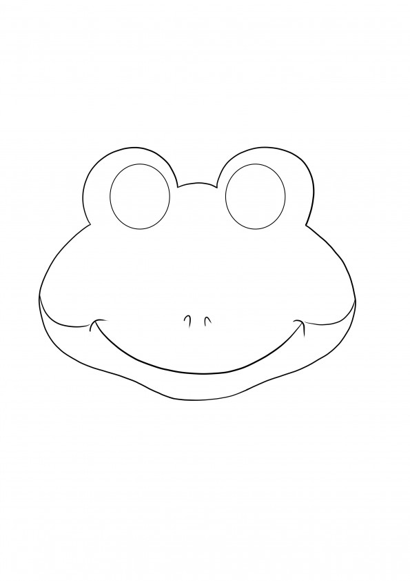 Coloriage et impression de masque de grenouille simple gratuitement pour les enfants