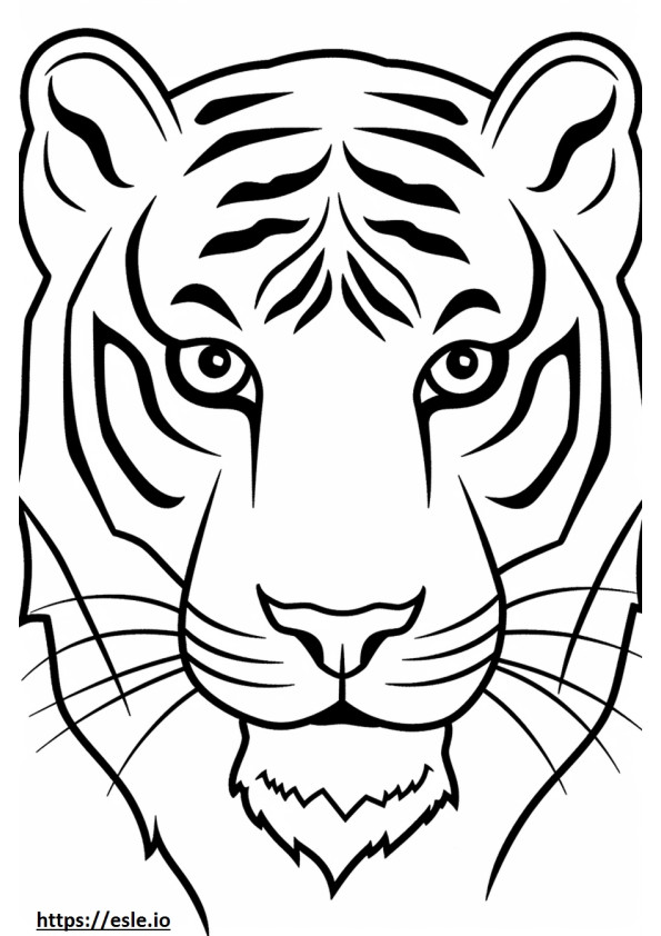 Bengaalse tijger gezicht kleurplaat