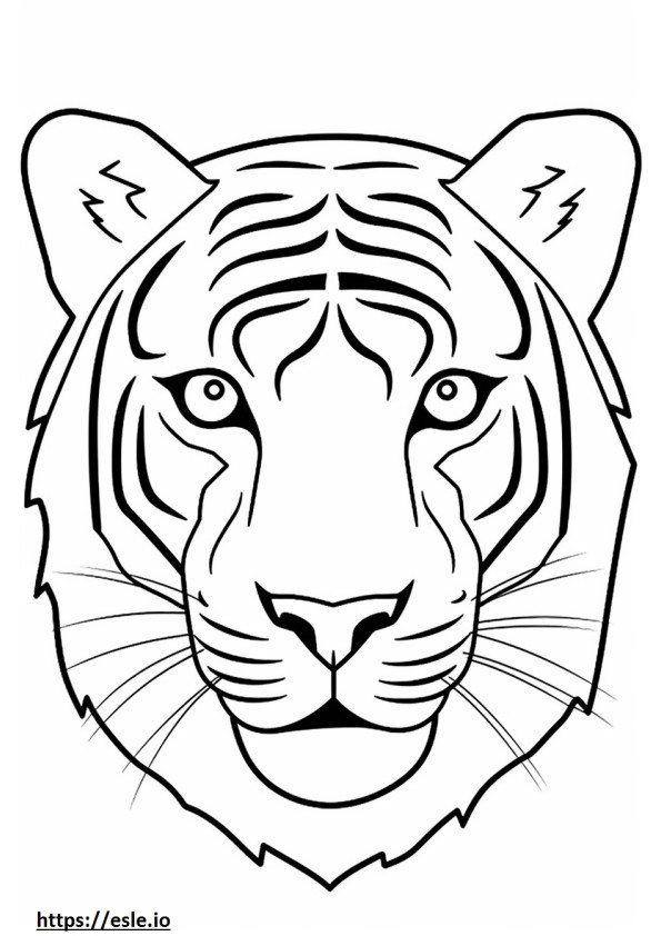 Coloriage Visage de tigre du Bengale à imprimer