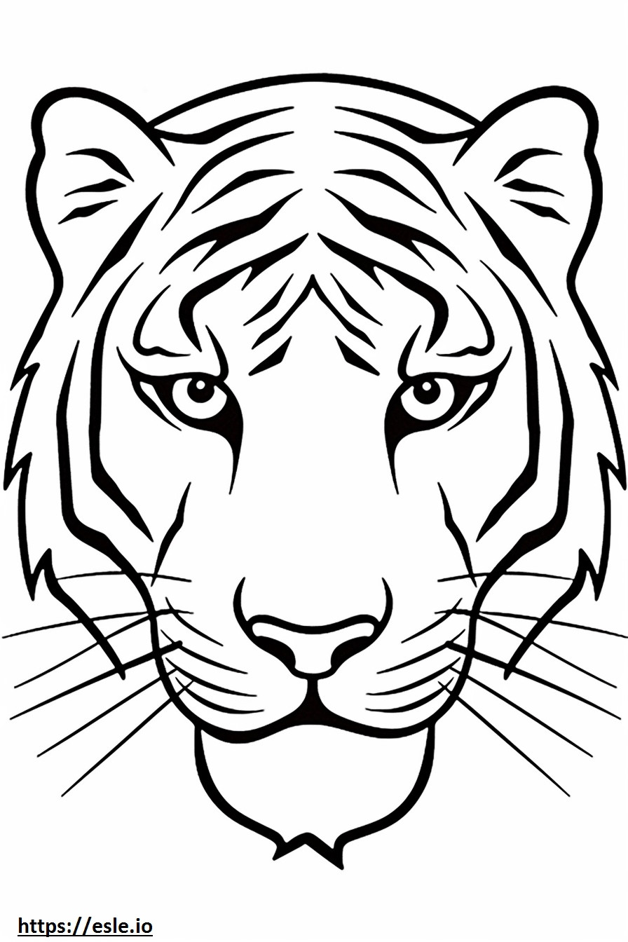 Bengal Tiger face coloring page