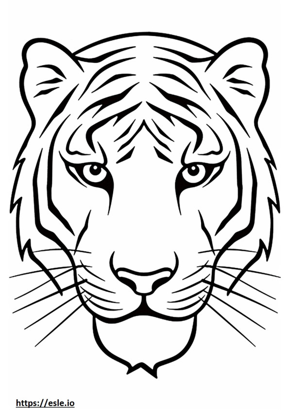 Coloriage Visage de tigre du Bengale à imprimer