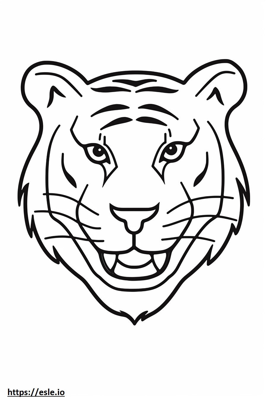 Emoji senyum Harimau Bengal gambar mewarnai
