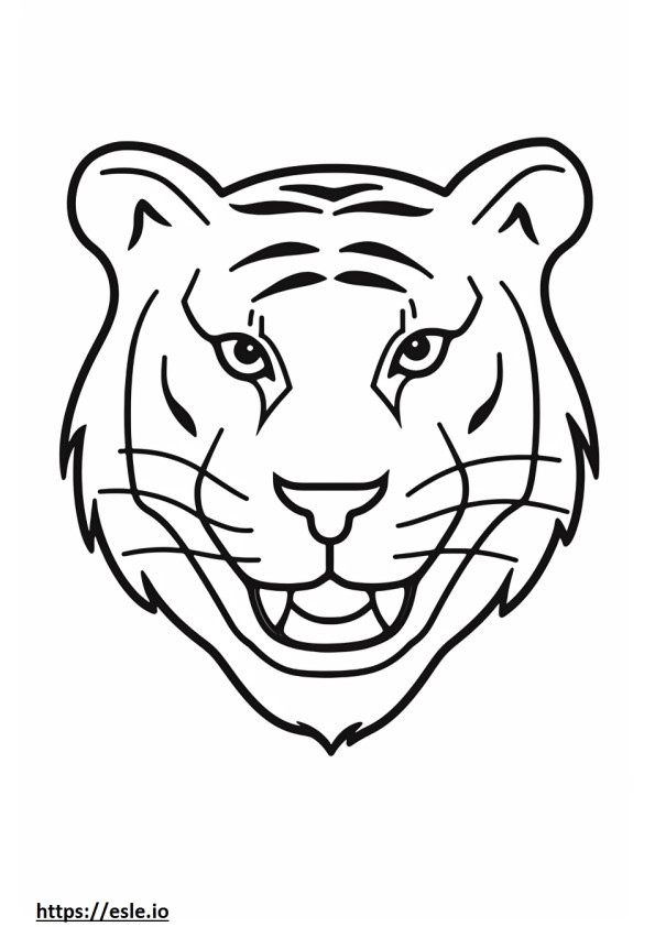 Bengaalse tijger glimlach emoji kleurplaat