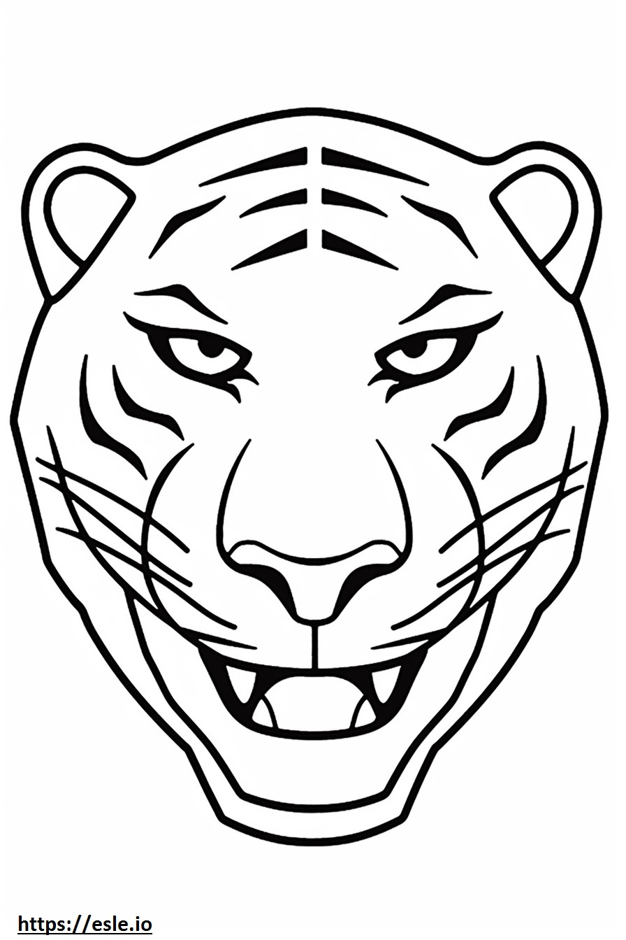 Emoji de sonrisa de tigre de Bengala para colorear e imprimir