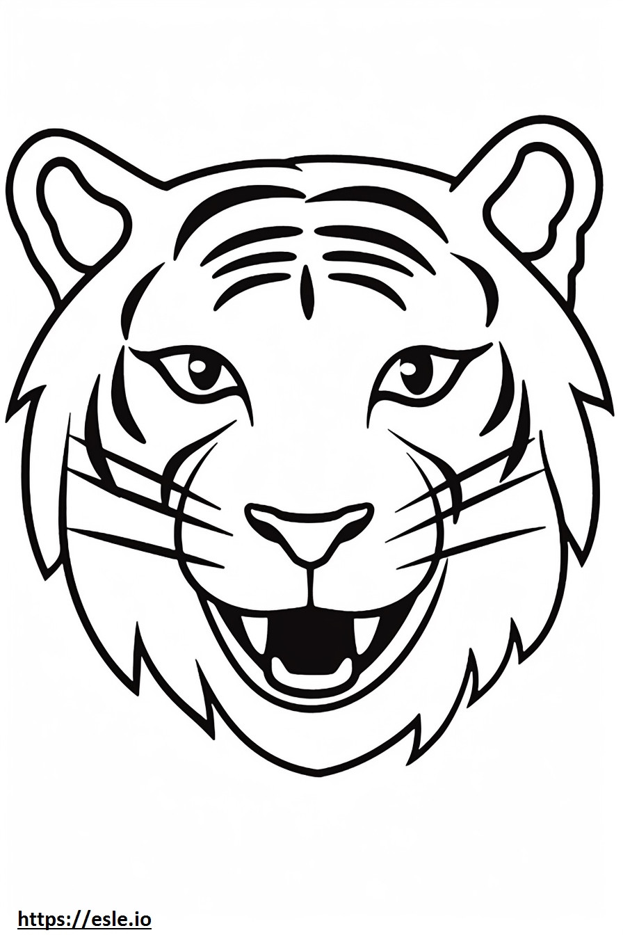 Emoji sorriso tigre del Bengala da colorare