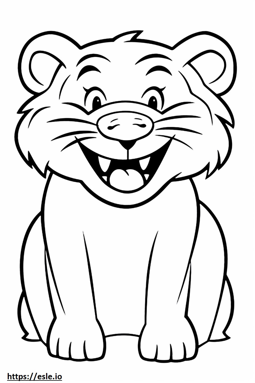 Coloriage Emoji sourire de tigre du Bengale à imprimer