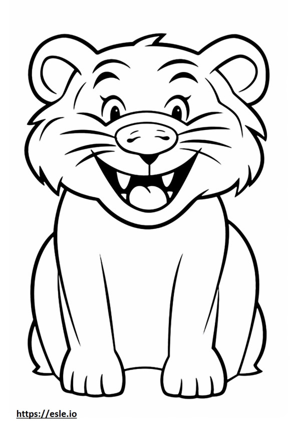 Emoji de sorriso de tigre de bengala para colorir