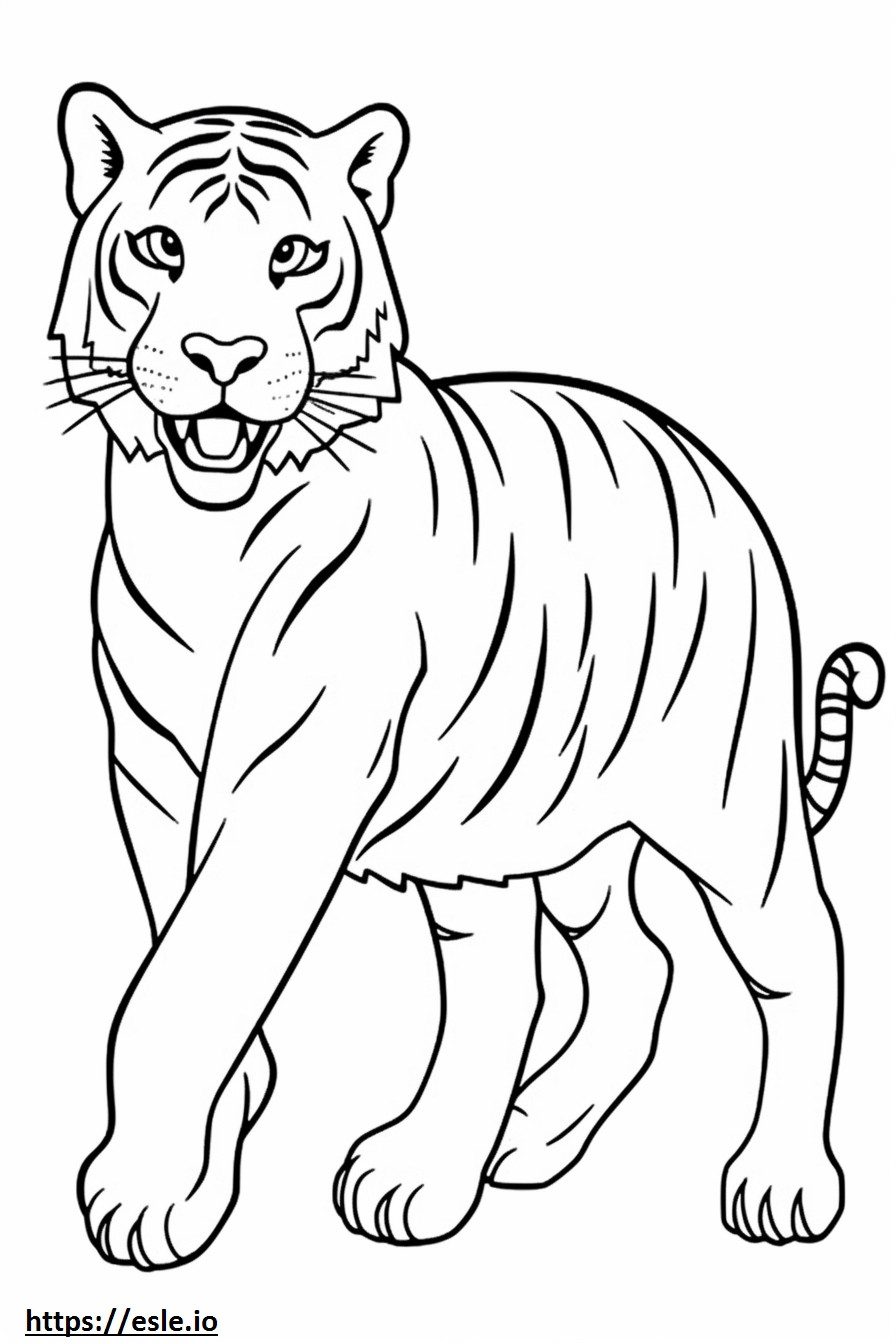 Bengal Tiger happy coloring page