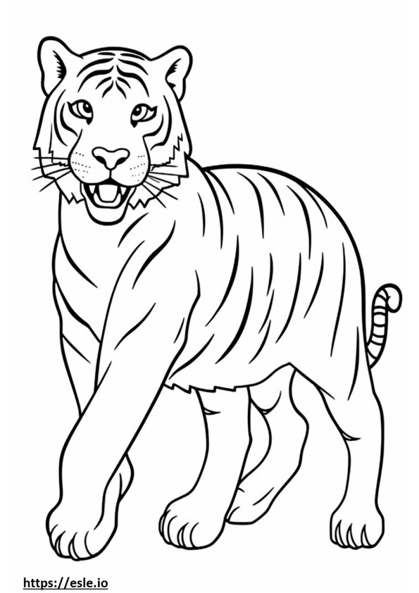 Bengaalse tijger blij kleurplaat