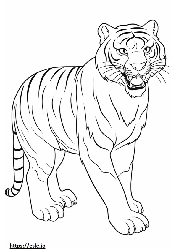 Tigre de Bengala feliz para colorear e imprimir
