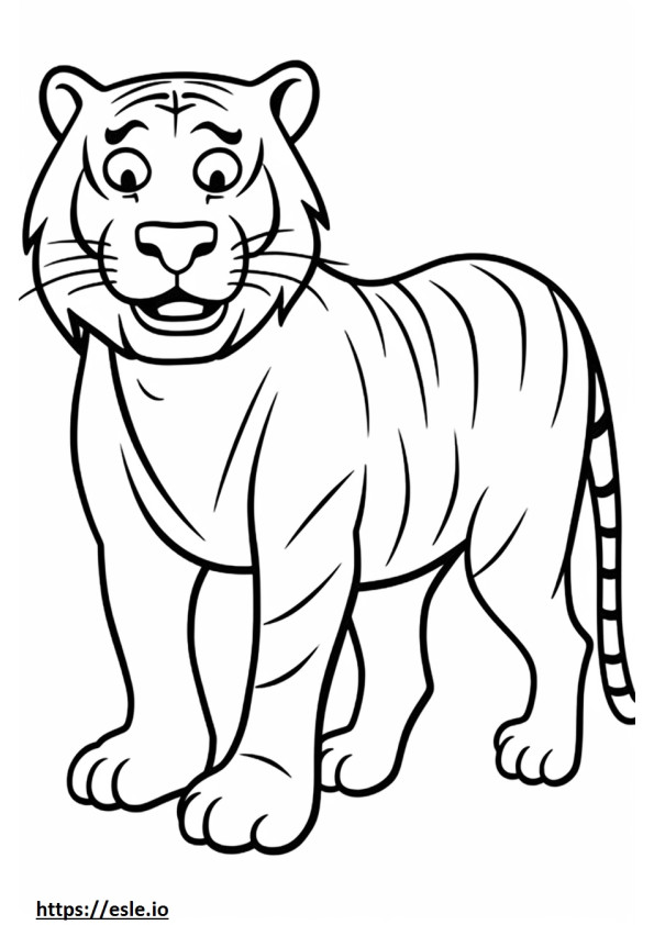 Bengalischer Tiger glücklich ausmalbild