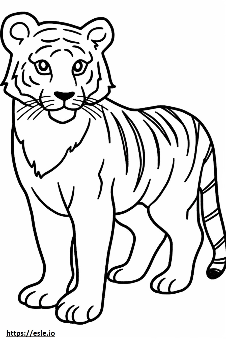 Bengalischer Tiger Kawaii ausmalbild