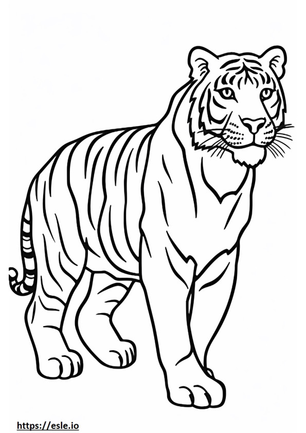 Coloriage Tigre du Bengale amical à imprimer